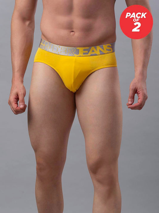 Men Premium Cotton Blend Brief (Pack of 2)- UnderJeans by Spykar