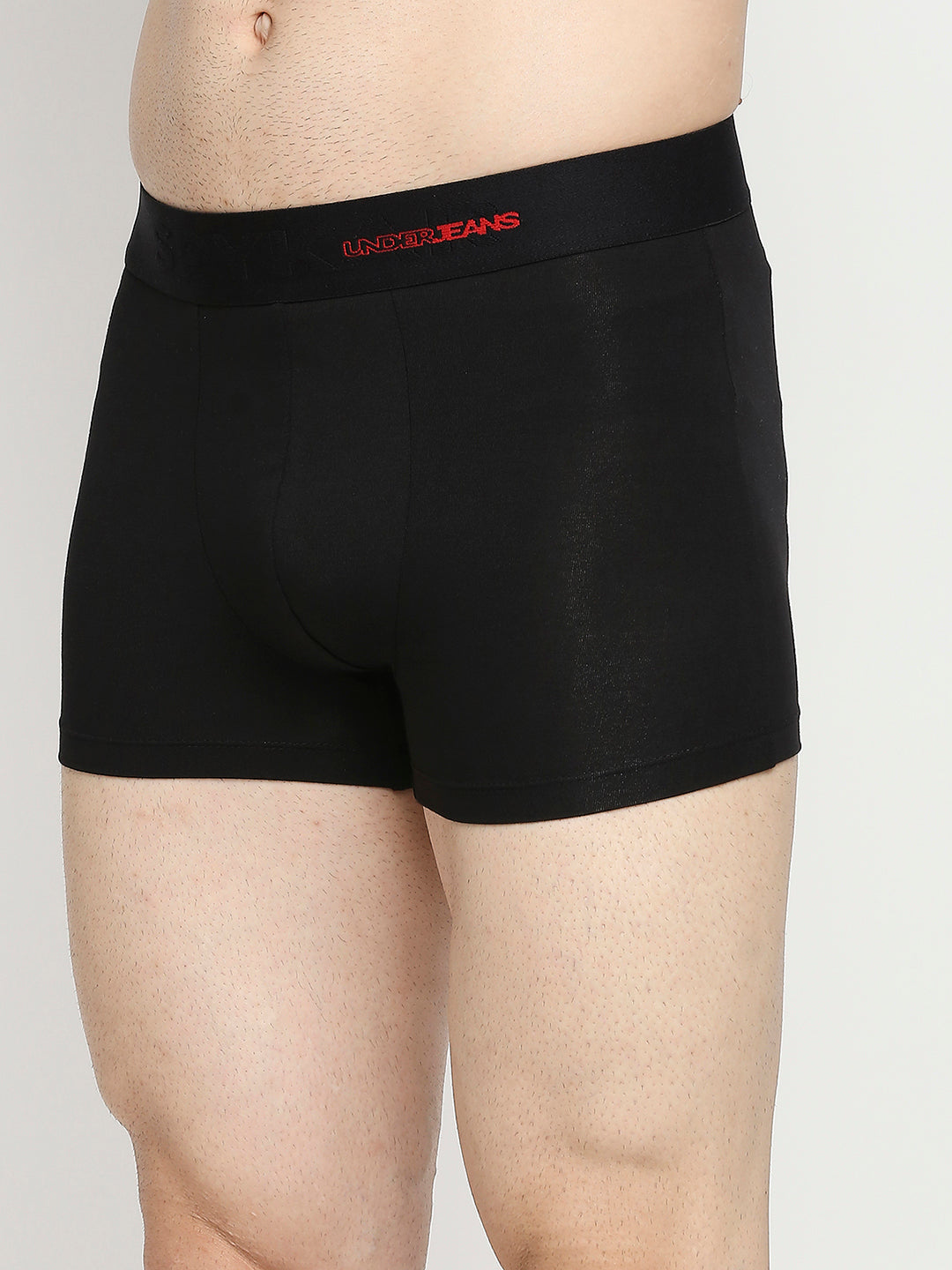 Men Premium Cotton Blend Black Trunk- UnderJeans by Spykar