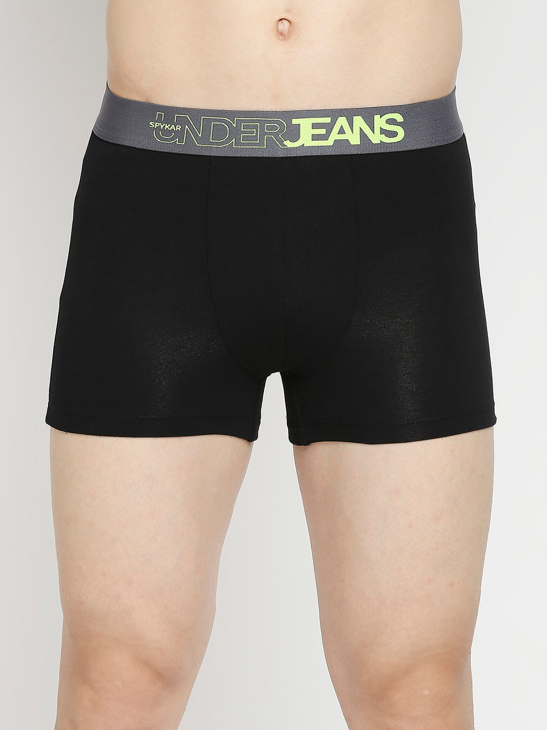 Men Premium Olive & Black Cotton Blend Trunk - Pack Of 2- UnderJeans by Spykar