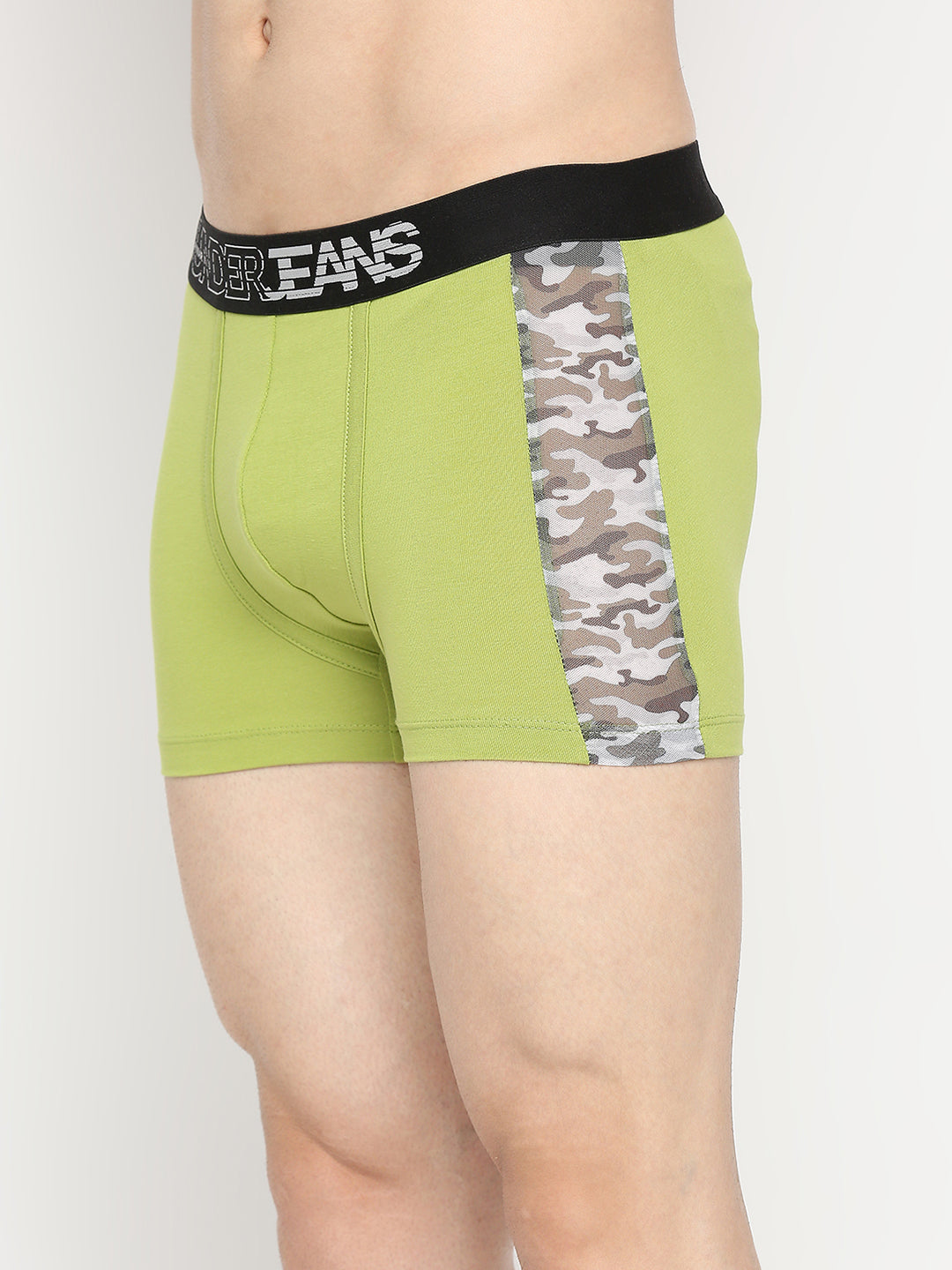 Men Premium Bright Green Cotton Blend Trunk - UnderJeans by Spykar