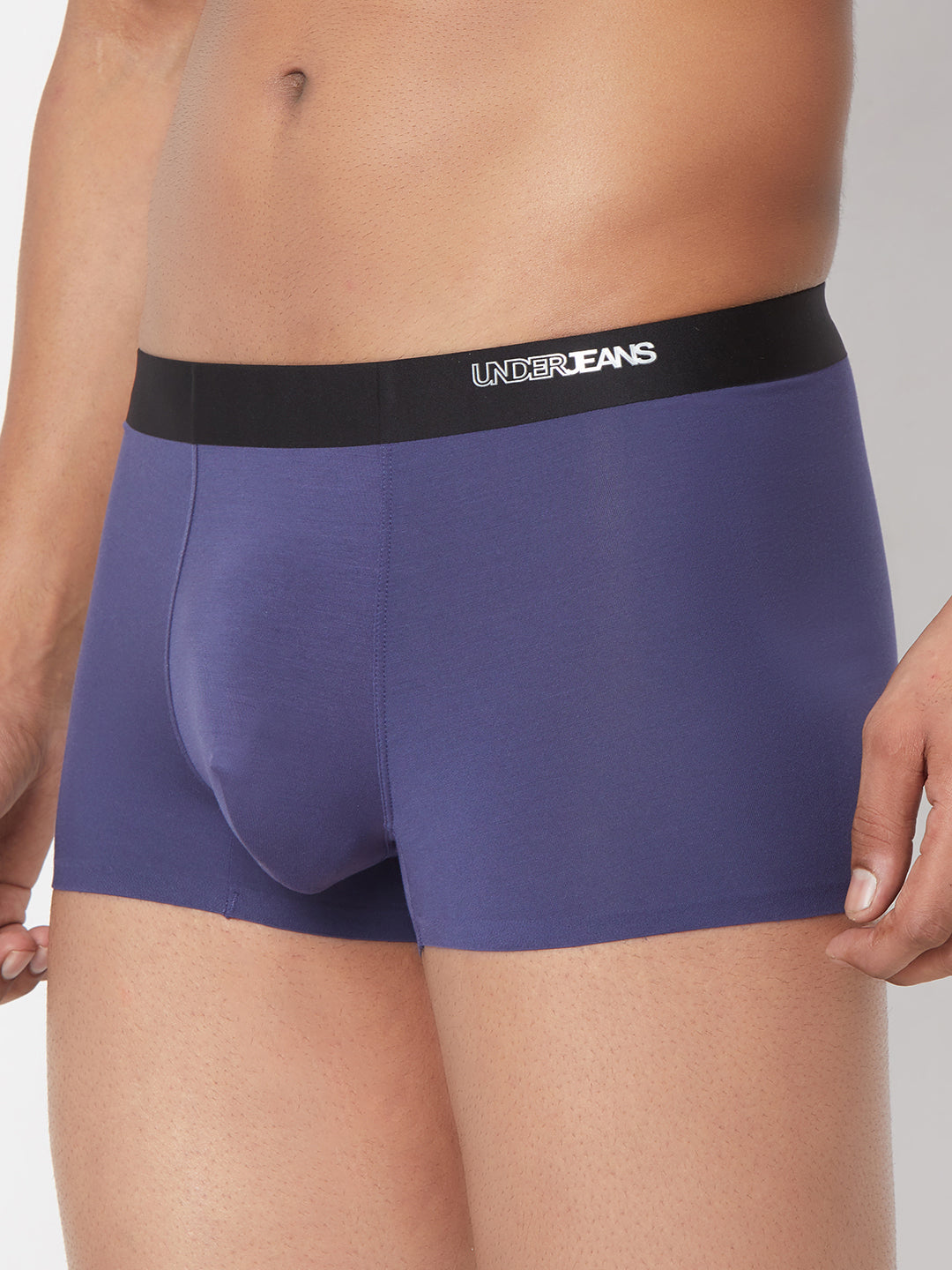 Men Navy Solid Super Premium Bonded Elastic Trunk - UnderJeans by Spykar