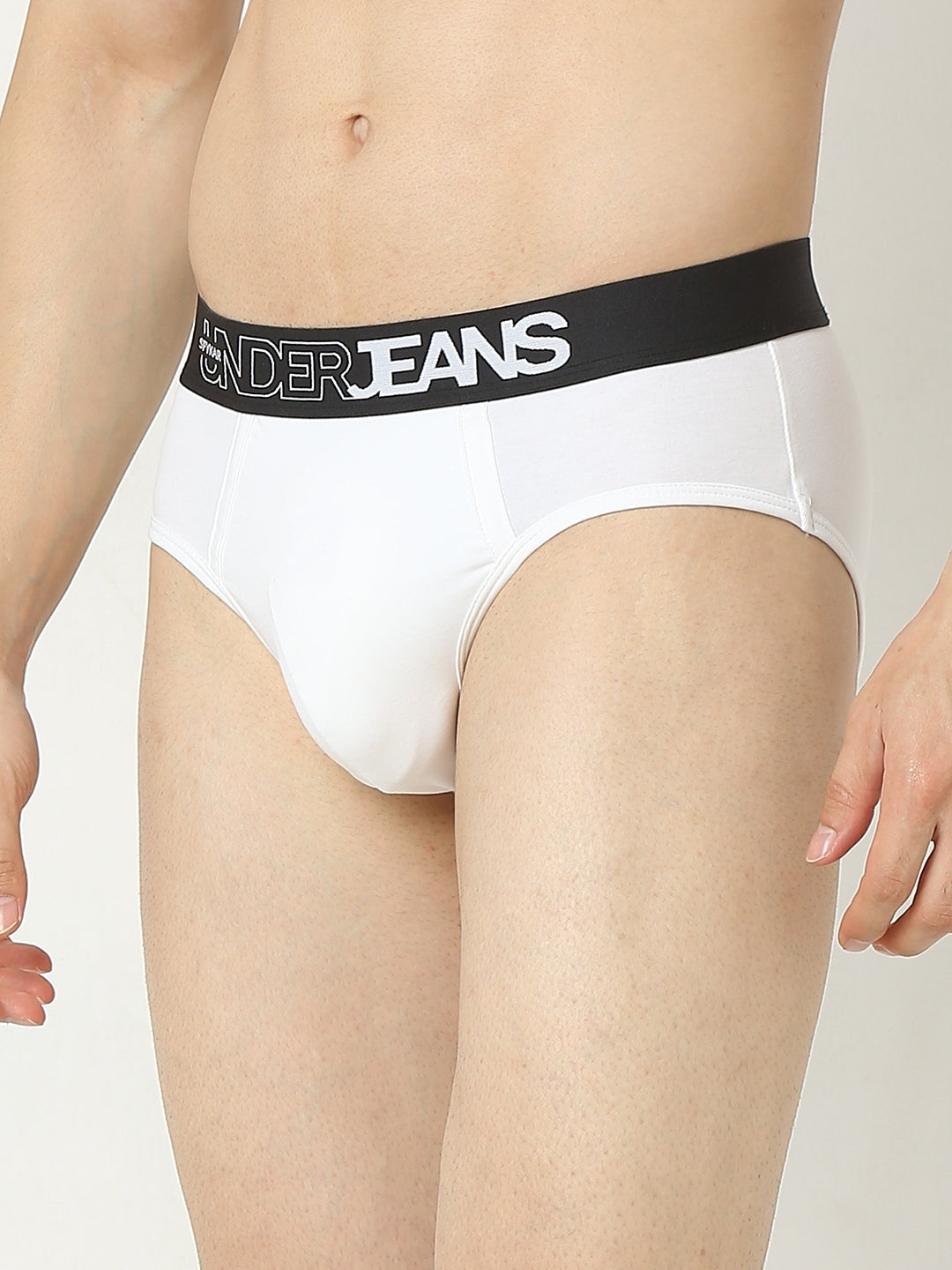 Underjeans by Spykar Men Premium White Brief Pack of 2