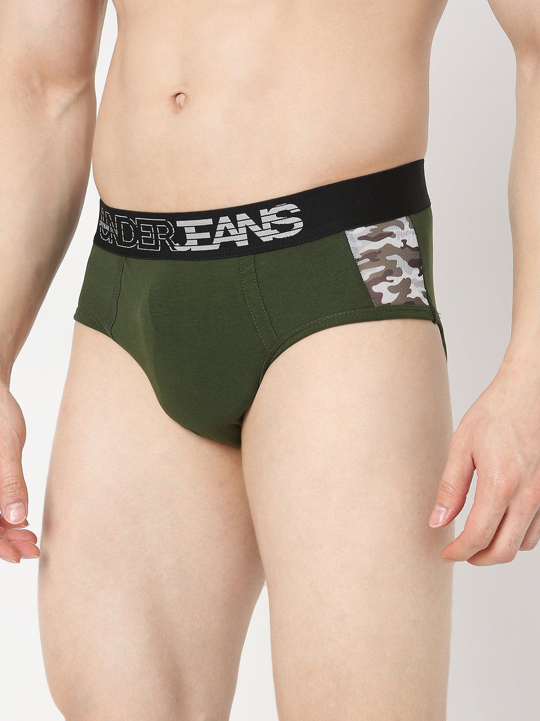 Underjeans by Spykar Men Premium Pack of 2 Grey - Olive Brief