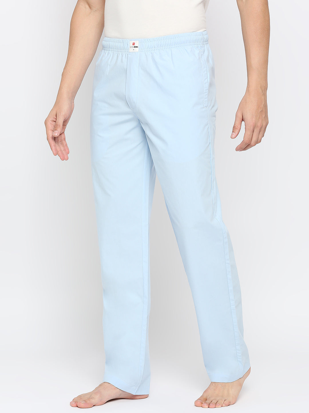 Men Premium Blue Cotton Printed Pyjama - UnderJeans by Spykar