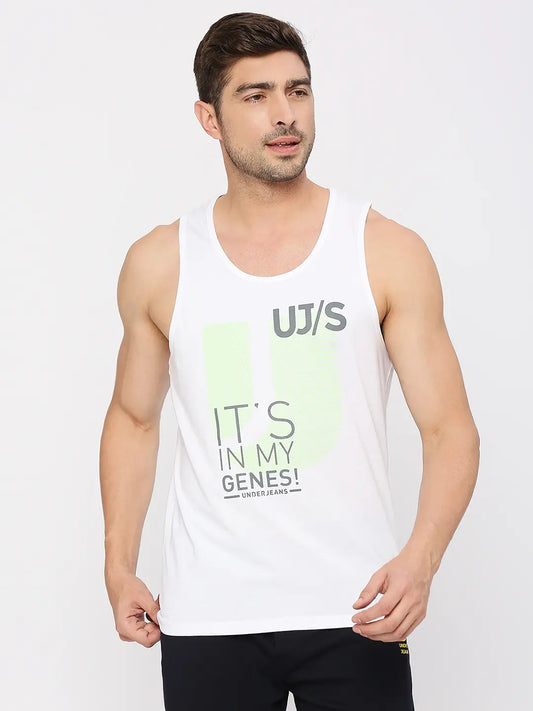 Men's white 2025 sleeveless vest