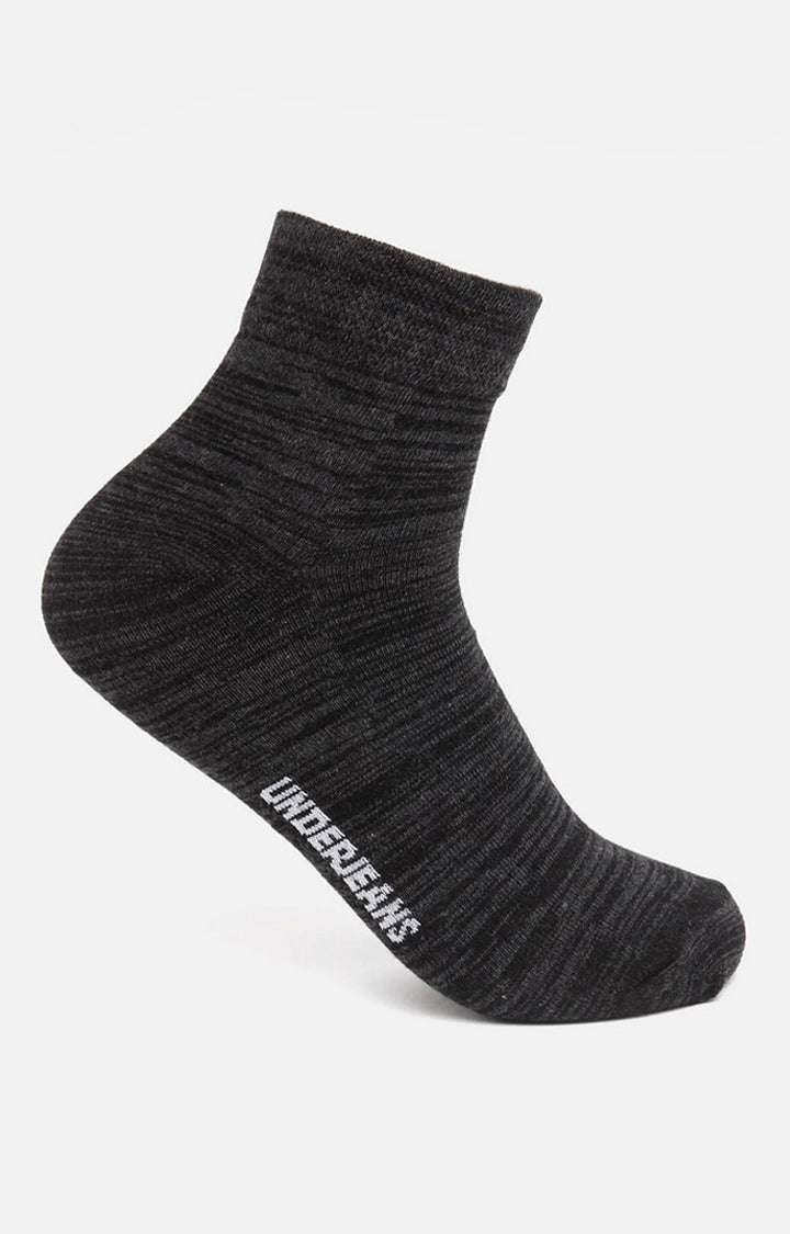 Men Premium Black Pink Grey Navy Ankle Length (Non Terry) (Pack of 4) Socks- UnderJeans by Spykar