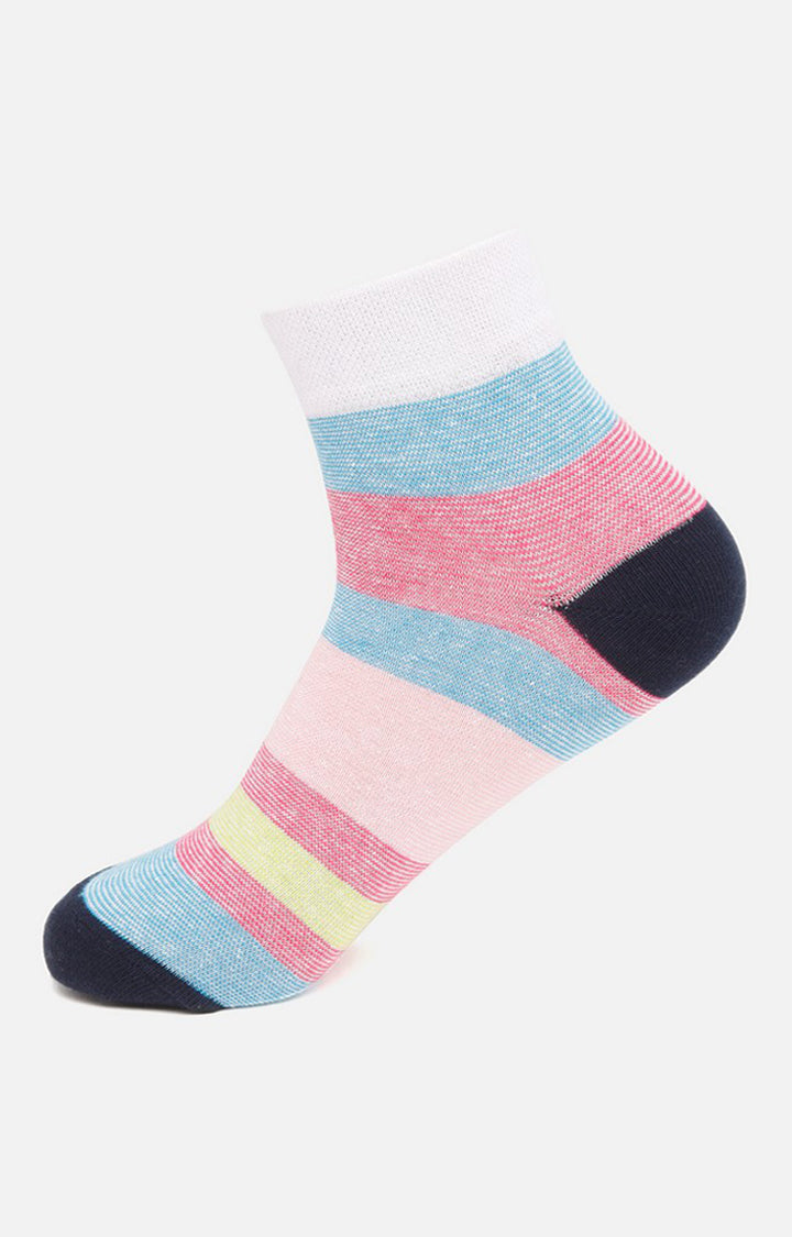 Men Premium Pink Ankle Length (Non Terry) Single Pair of Socks- UnderJeans by Spykar