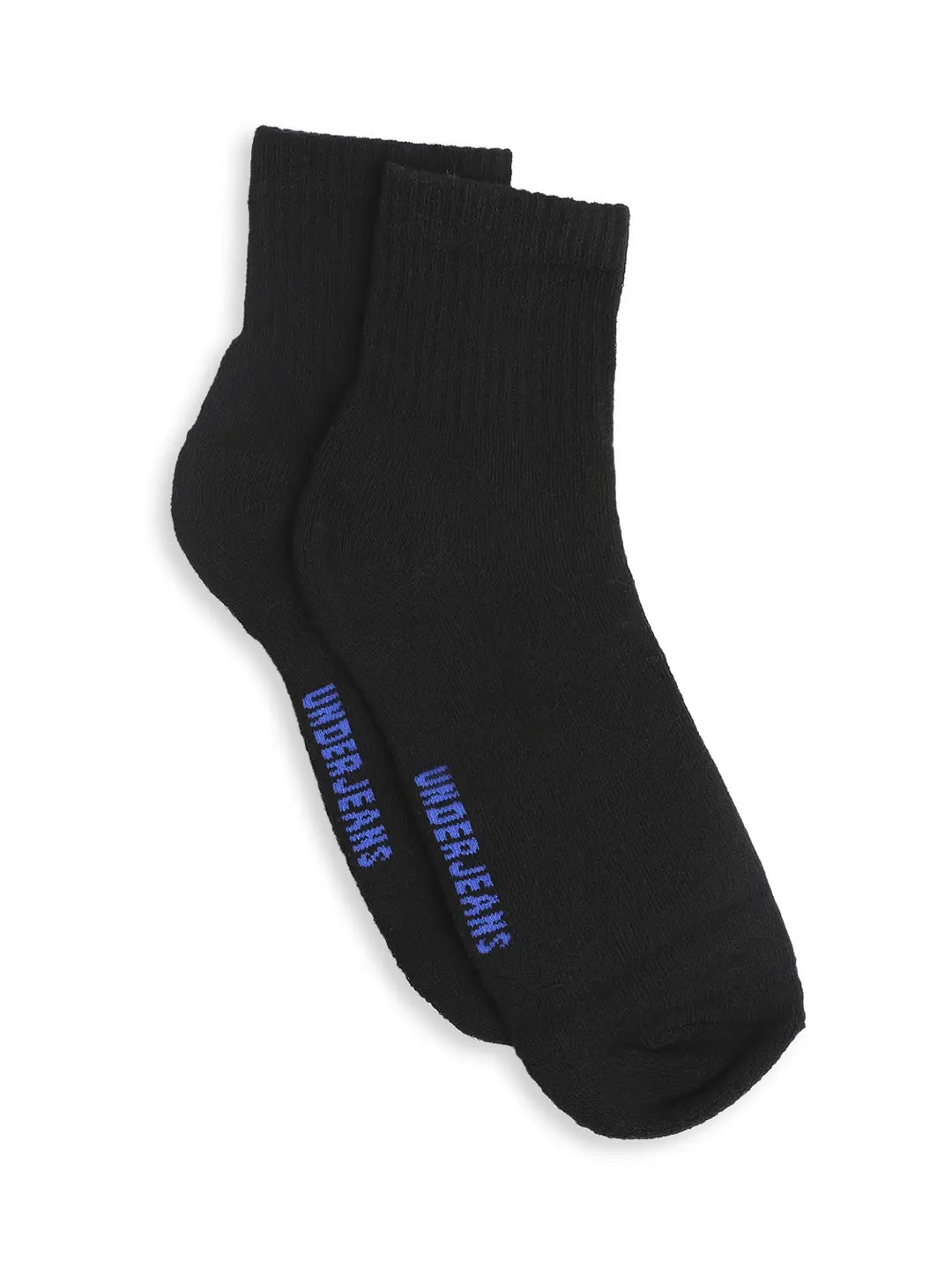 Men Premium Black Cotton Socks - Pack Of 3- UnderJeans by Spykar