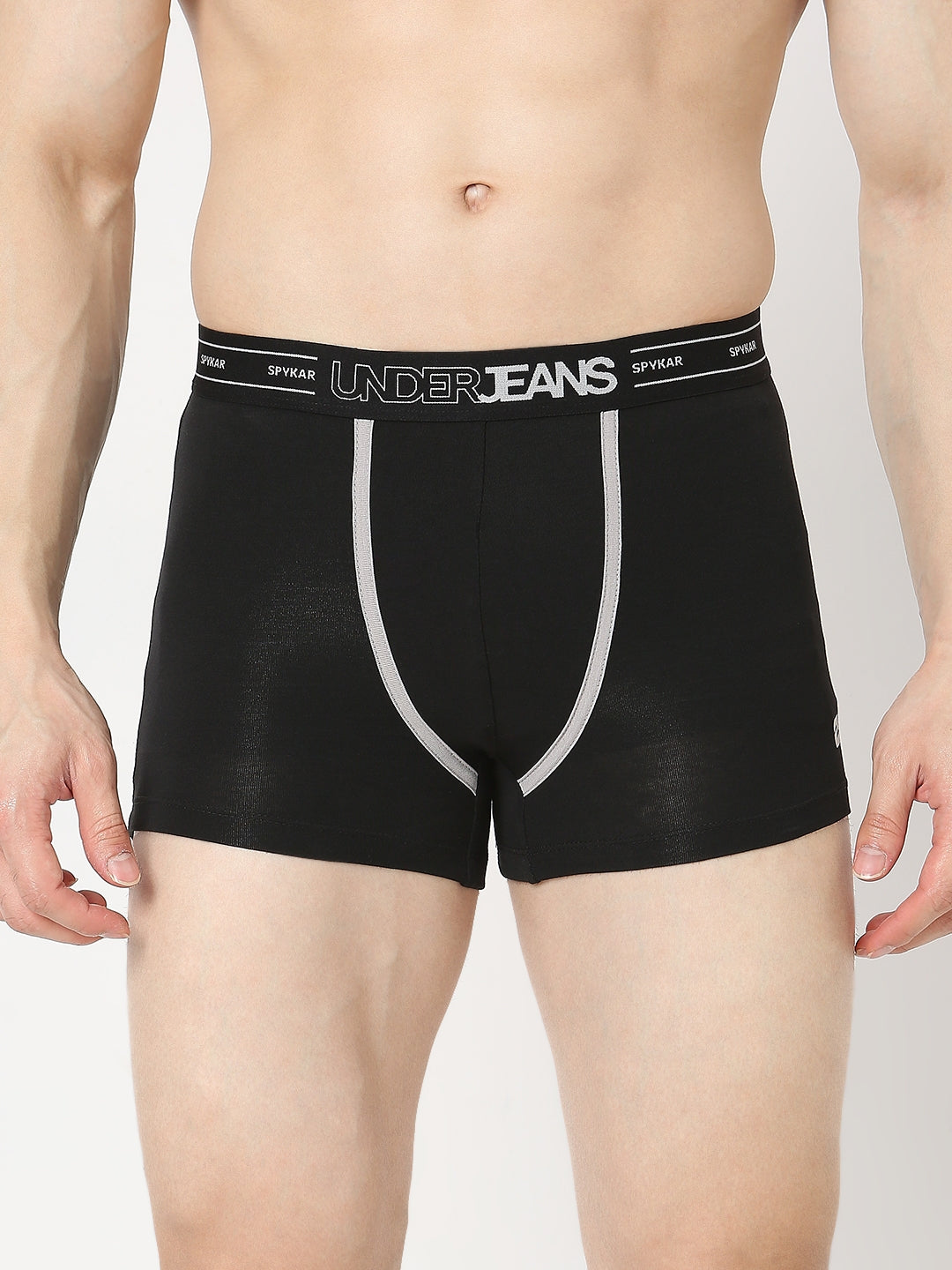 Underjeans by Spykar Men Premium Pack of 2 Black - Red Trunk