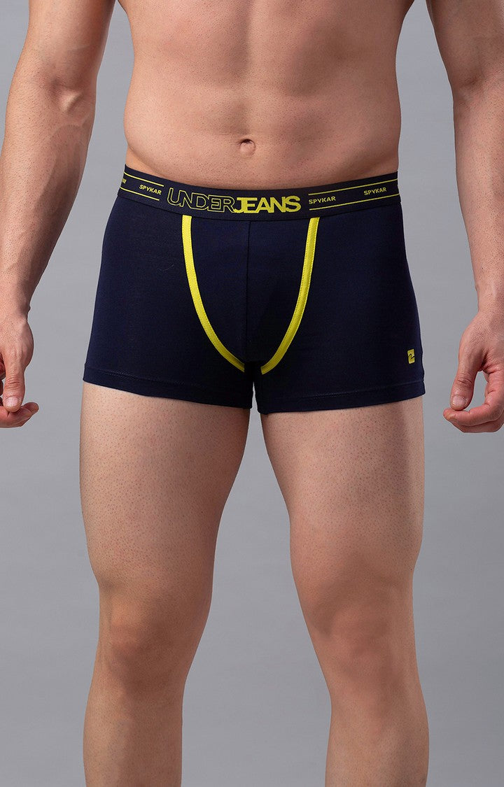 Men Premium Cotton Blend Navy Trunk - (Pack of 2)- UnderJeans by Spykar