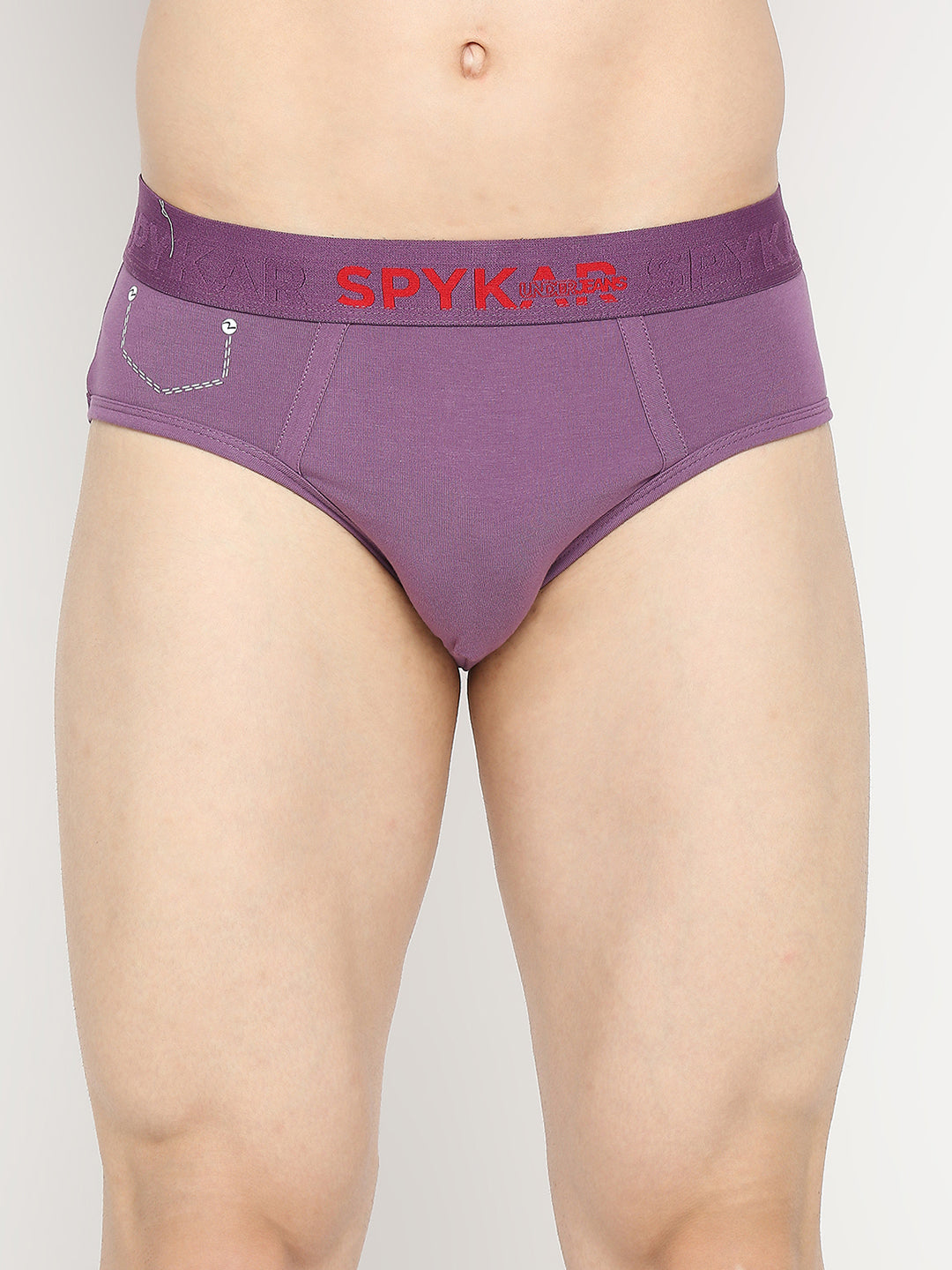 Men Premium Dull Purple Cotton Blend Brief - UnderJeans by Spykar