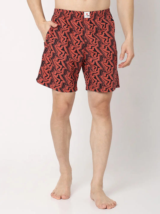 Underjeans by Spykar Men Premium Red Cotton Blend Regular Fit Boxer Shorts