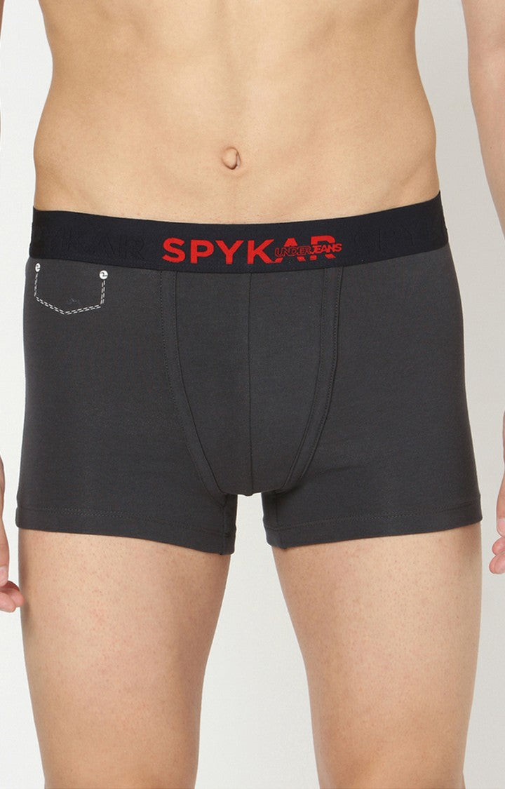 Grey Cotton Trunk for Men Premium- UnderJeans by Spykar