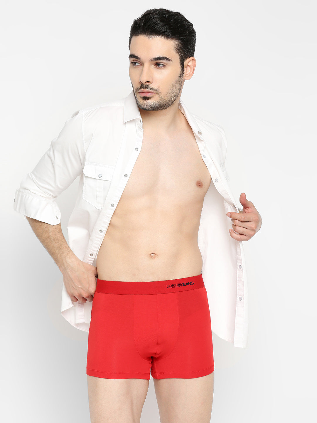 Men Premium Micromodal Red Trunk - UnderJeans by Spykar
