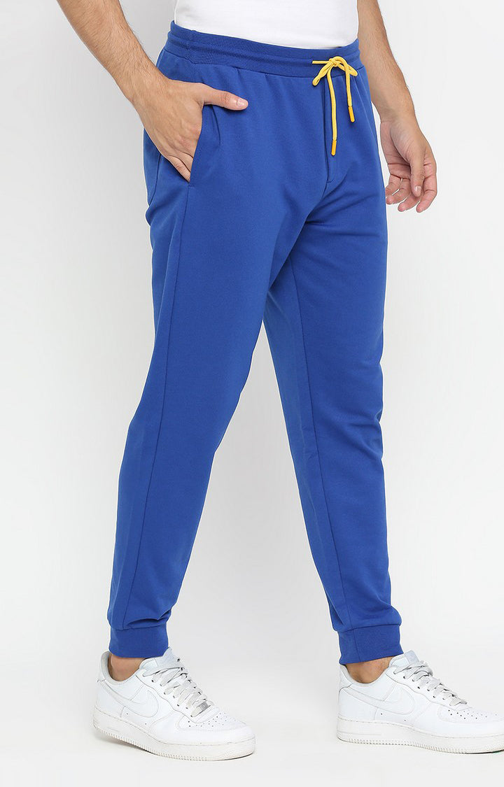 Men Premium Cotton Blend Royalblue Trackpant - UnderJeans by Spykar