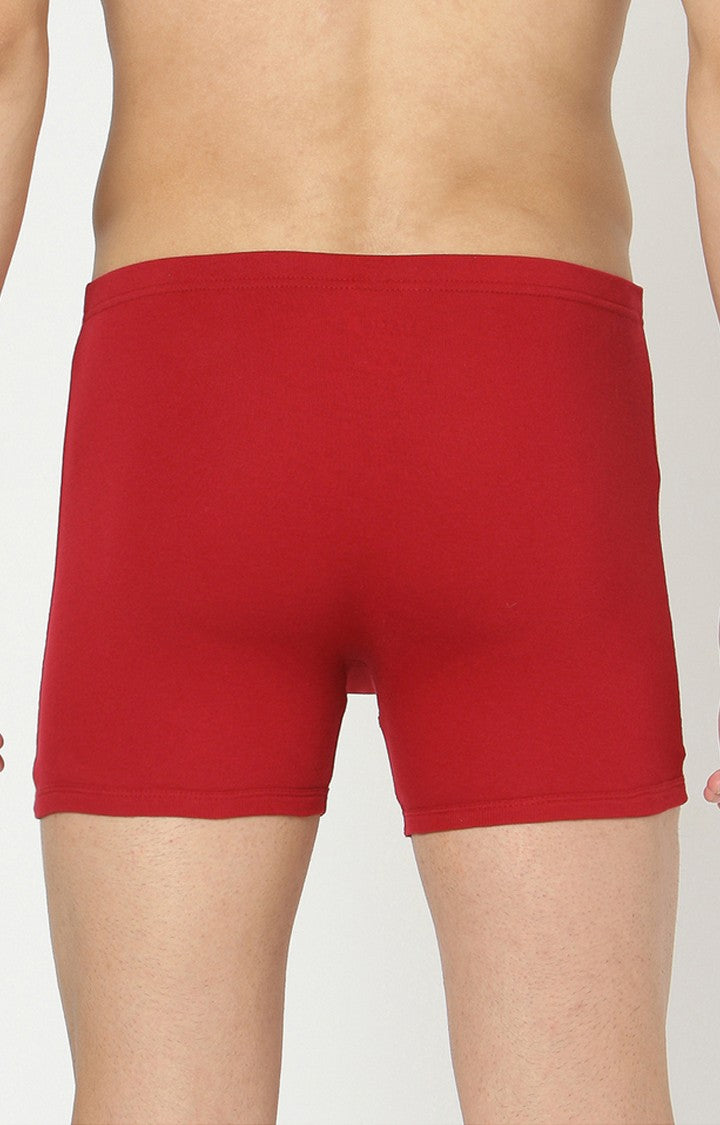 Maroon Cotton Trunk for Men Premium- UnderJeans by Spykar