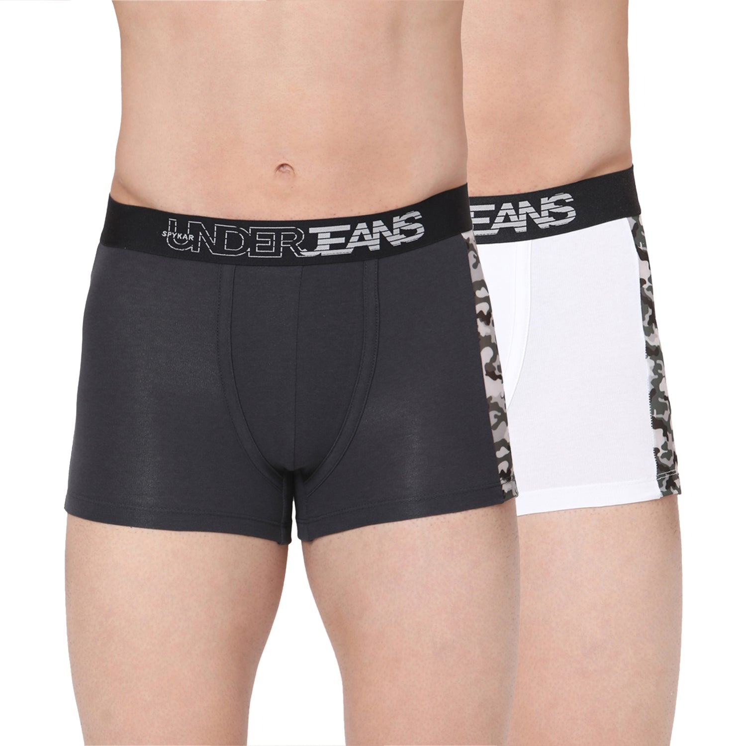 Men Premium Cotton Blend Trunk Pack of 2- UnderJeans by Spykar