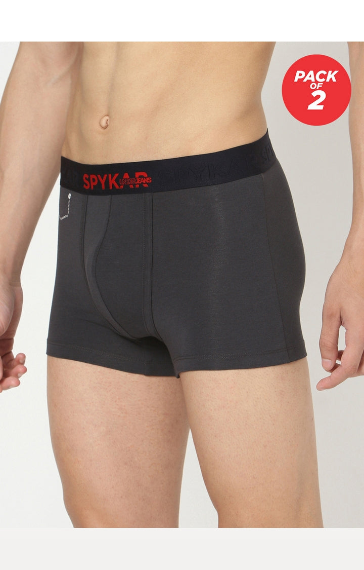 Men Premium Cotton Blend Trunk Pack of 2- UnderJeans by Spykar
