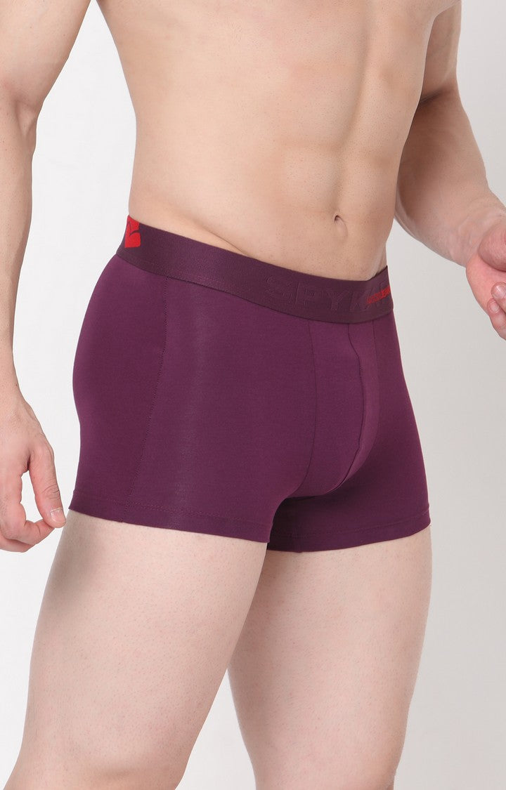 Men Premium Purple Cotton Blend Trunk- UnderJeans by Spykar