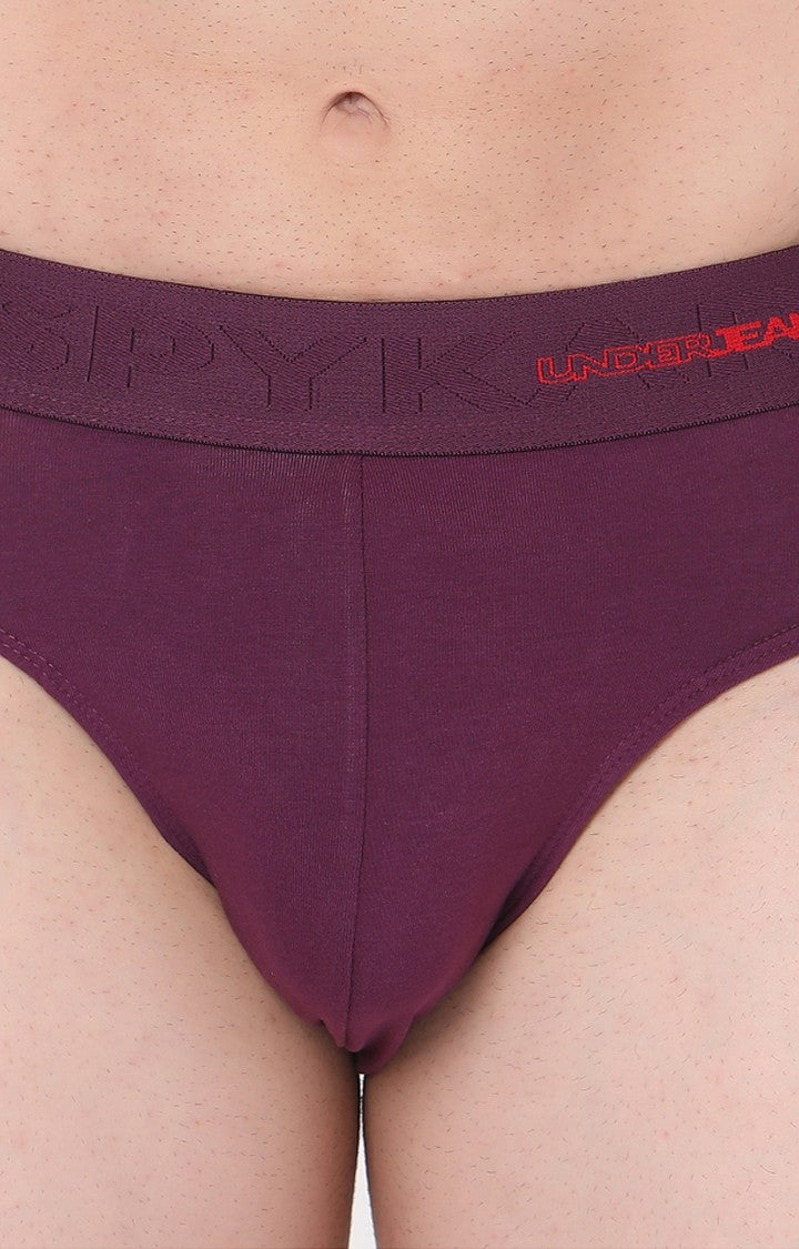 Purple Cotton Brief for Men Premium- UnderJeans by Spykar