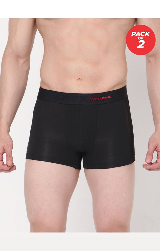 Men Premium Cotton Blend Trunk Pack of 2- UnderJeans by Spykar
