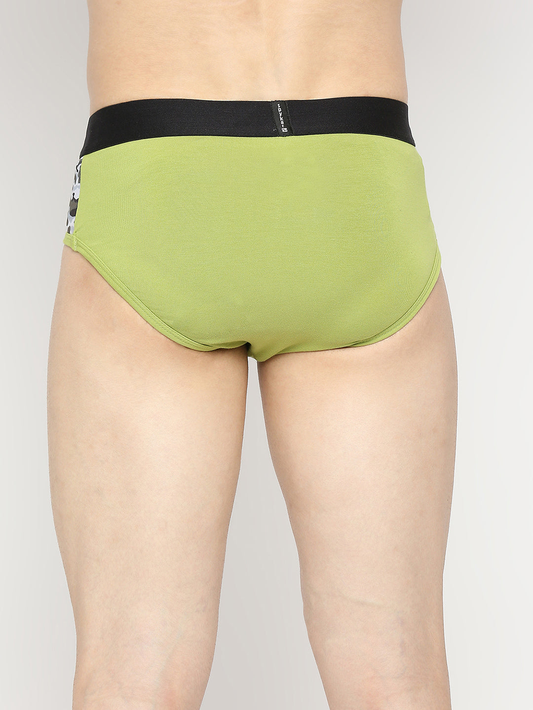 Men Premium Bright Green Cotton Blend Brief - UnderJeans by Spykar
