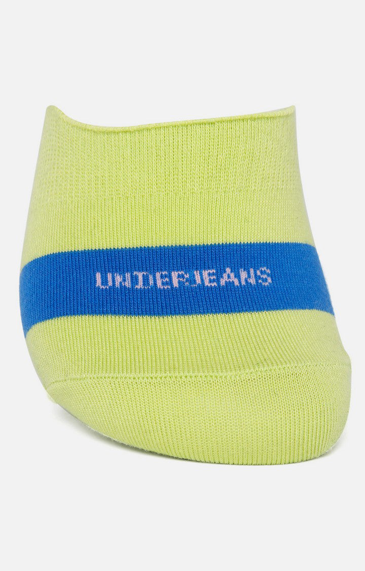 Men Premium Navy P Green Pink No Show (Pack of 3) Socks- UnderJeans by Spykar