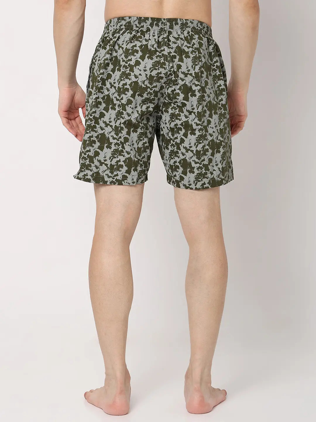 Underjeans by Spykar Men Premium Green Cotton Blend Regular Fit Boxer Shorts