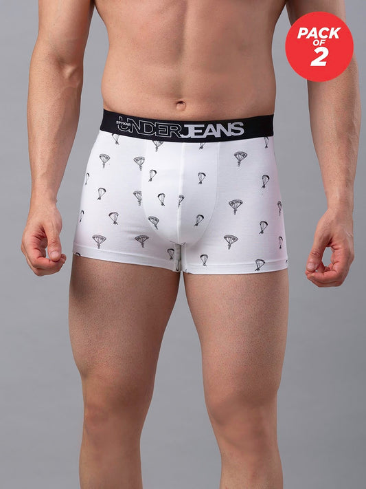 Men Premium Cotton Blend Trunk Pack of 2- UnderJeans by Spykar