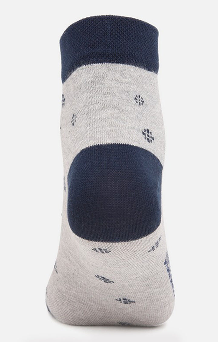 Men Premium Grey Black Ankle Length (Non Terry) Single Pair of Socks- UnderJeans by Spykar