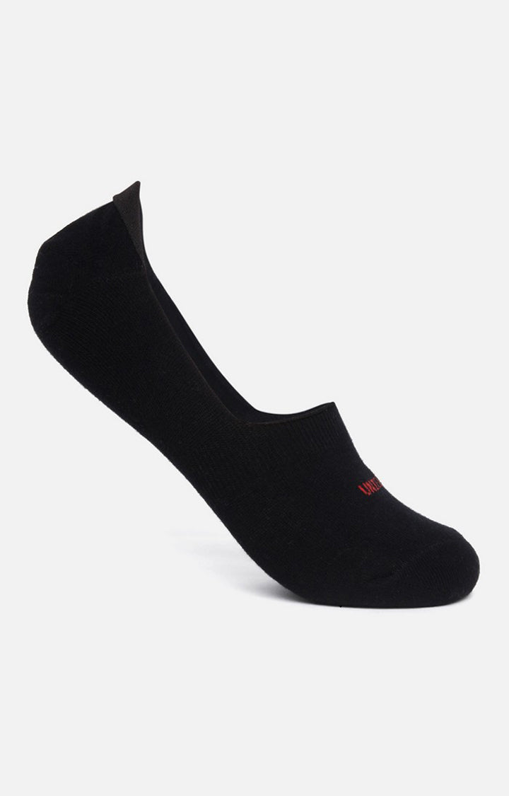 Men Premium Black No Show Single Pair of Socks- UnderJeans by Spykar