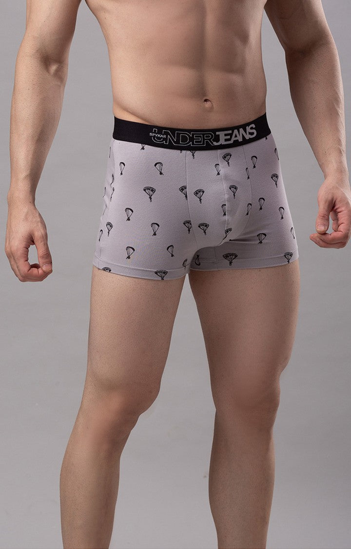 Grey Cotton Trunk for Men Premium- UnderJeans by Spykar