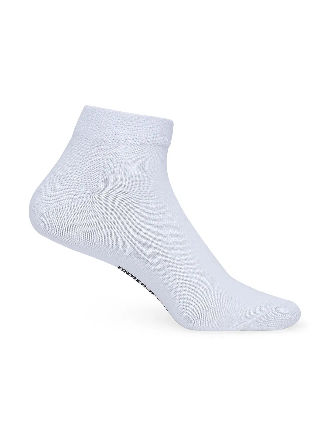 Men White & Navy Cotton Blend Sneaker Socks - Pack Of 2 - Underjeans by Spykar