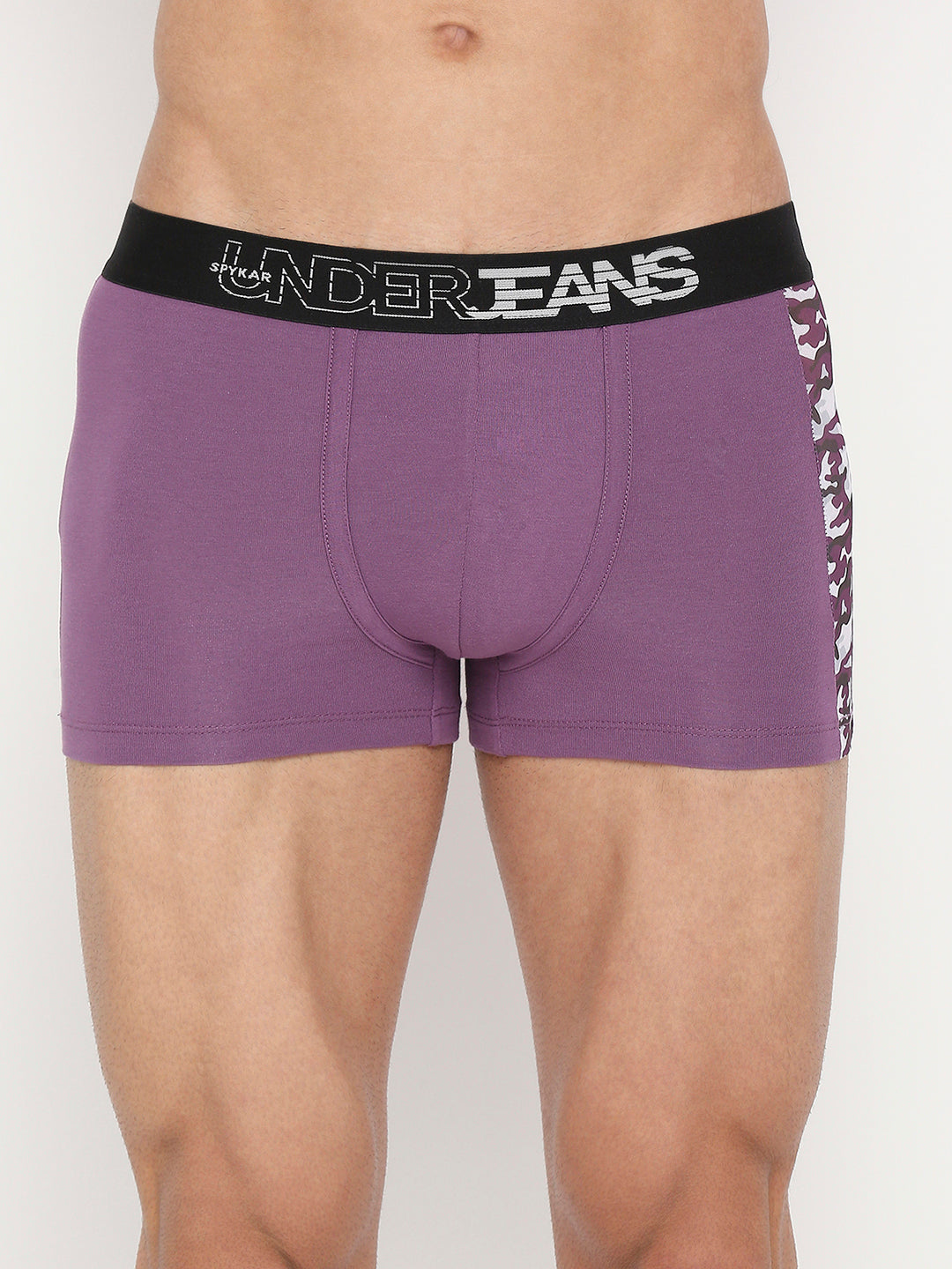 Men Premium Dull Purple Cotton Blend Trunk - UnderJeans by Spykar