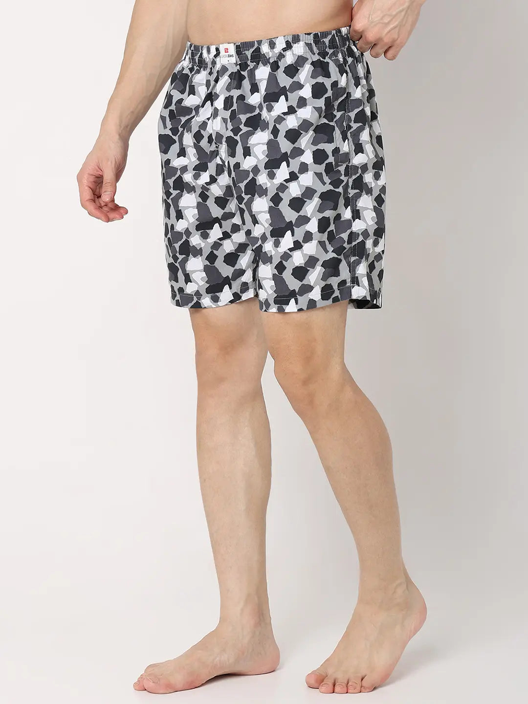 Underjeans by Spykar Men Premium Grey Cotton Blend Regular Fit Boxer Shorts