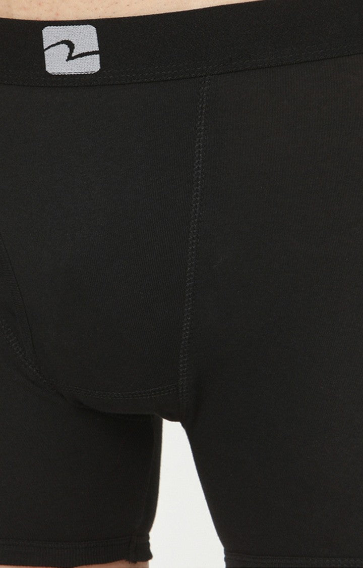 Black Cotton Trunk for Men Premium (Pack of 2)- UnderJeans by Spykar
