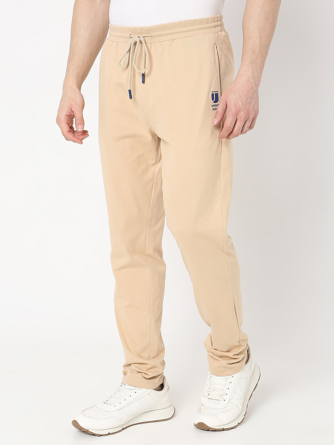 Underjeans by Spykar Men Premium Knitted Beige Pyjama