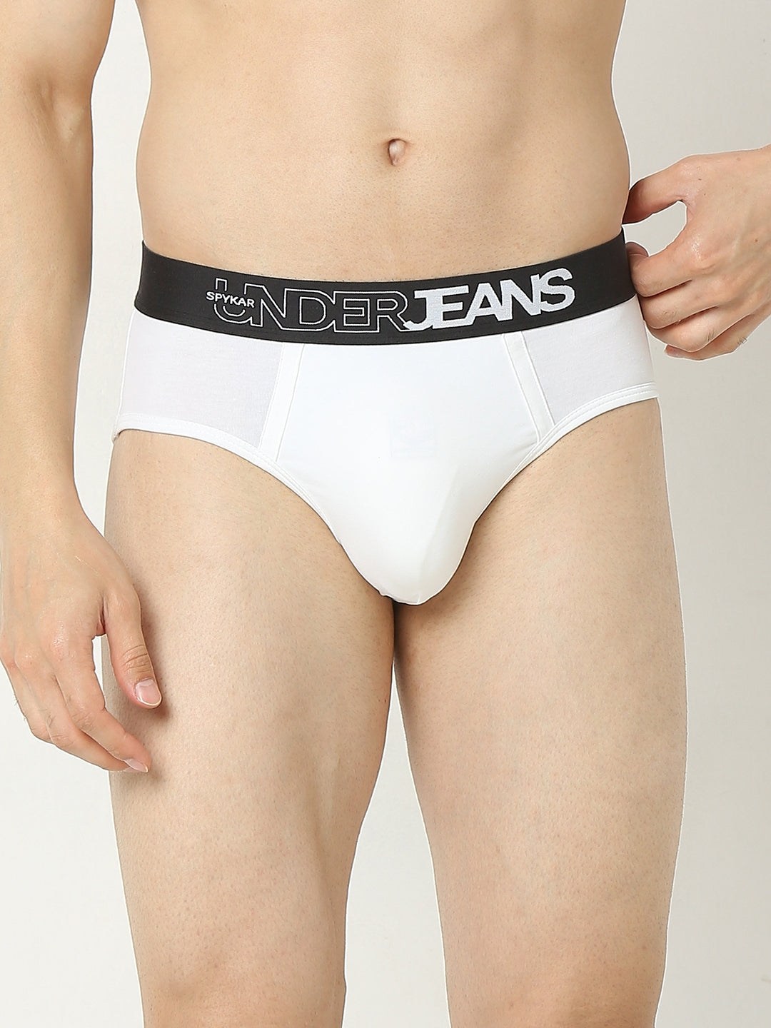 Underjeans by Spykar Men Premium White Brief Pack of 2