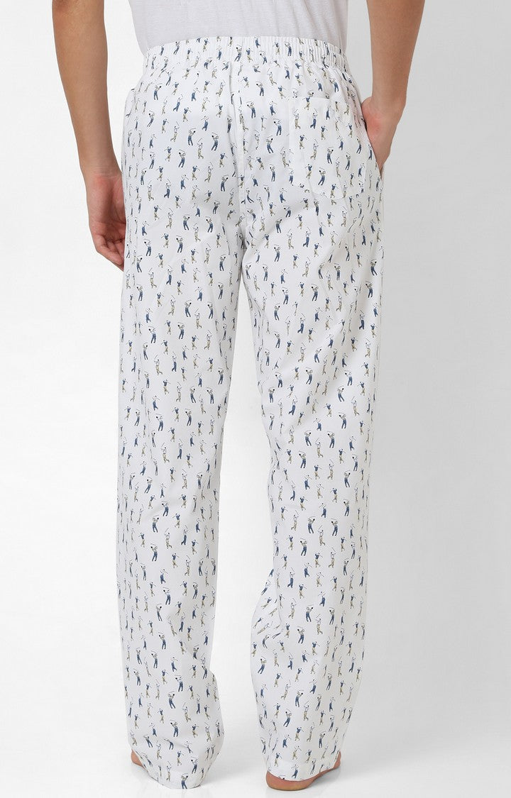 Printed Poplin Pajama Pants for Men