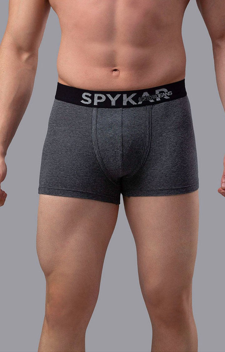 Grey Cotton Trunk for Men Premium - (Pack of 2)- UnderJeans by Spykar